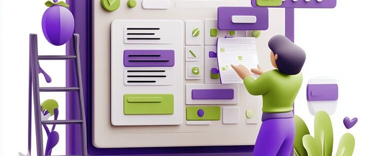 UI/UX design process showing research, wireframing, prototyping, and user-friendly product development